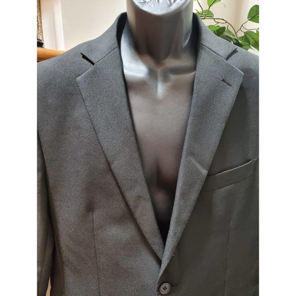 Donatelli Men's Solid Black Single Breasted Blazer Size 46 - Picture 3 of 11